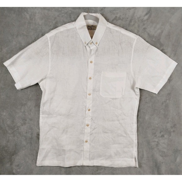 Kenny Flowers Other - Kenny Flowers Island Classics 100% Linen Shirt Mens XL Short Sleeve White